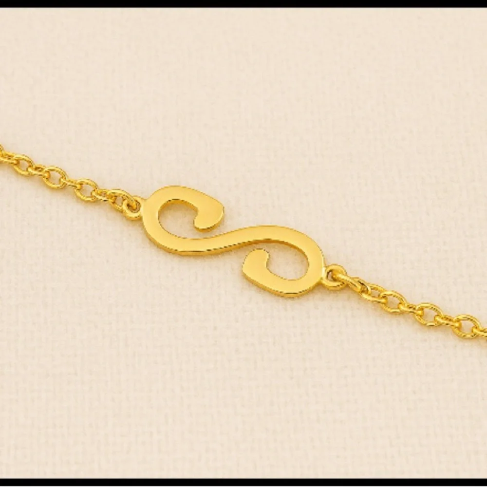 Antian Accessories™ Stainless Steel S-Shaped Charm Bracelet – Gold Tone